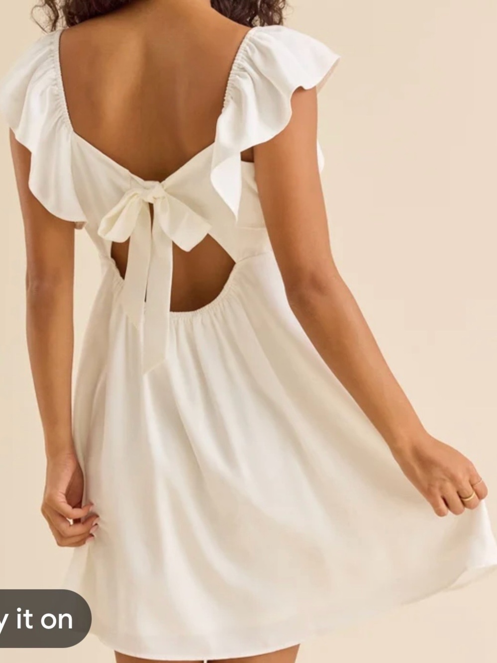 Altard State Chic White Puff Sleeve Square Neck Dress